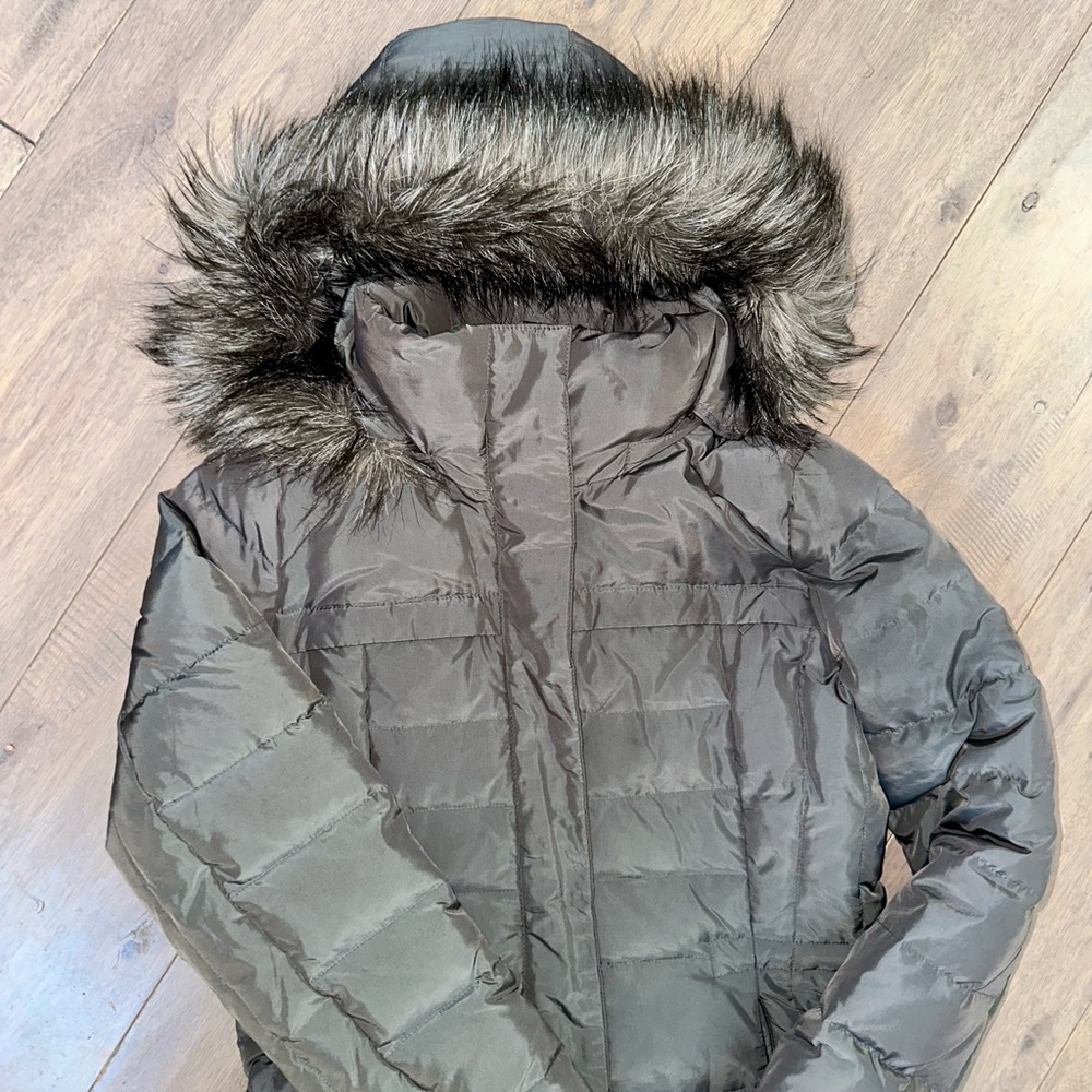 Women’s Calvin Klein Faux Fur Trimmed Hooded Coat, Size S
